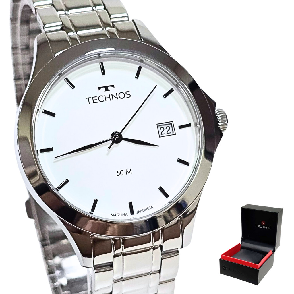 Relógio Technos Masculino Analógico Steel 1S13BCTDY/1B Cor da correia:Prateado