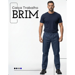 Calça Brim Uniforme Profissional Envio Imediato Serviços em Oferta na Shopee