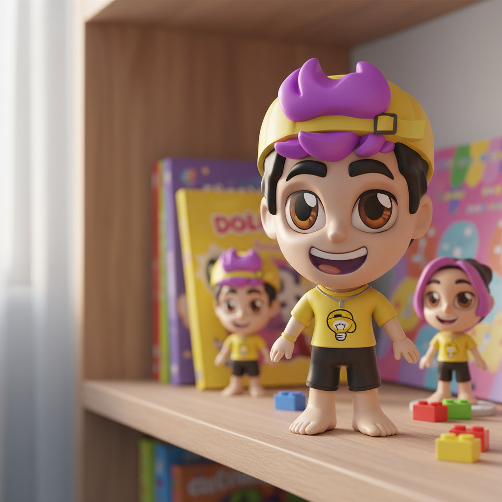 Boneco Leozin Dos Rosa Vinil 15cm Coleção Youtuber