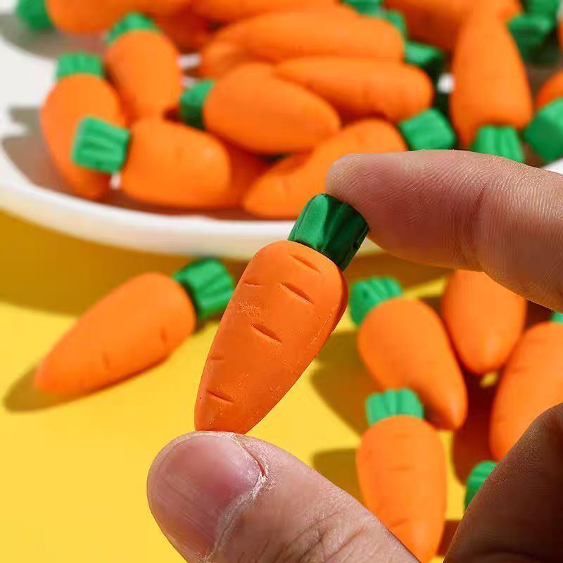Kit Mini Borracha Colecionável – Amendoim, Cenoura e Pimenta – Papelaria Criativa