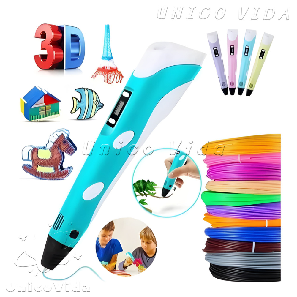 Caneta De Impressão Mágica 3D Grátis 10M DIY PLA Filamento, Tela, Desenho Brinquedo Presente De Aniversário Criança