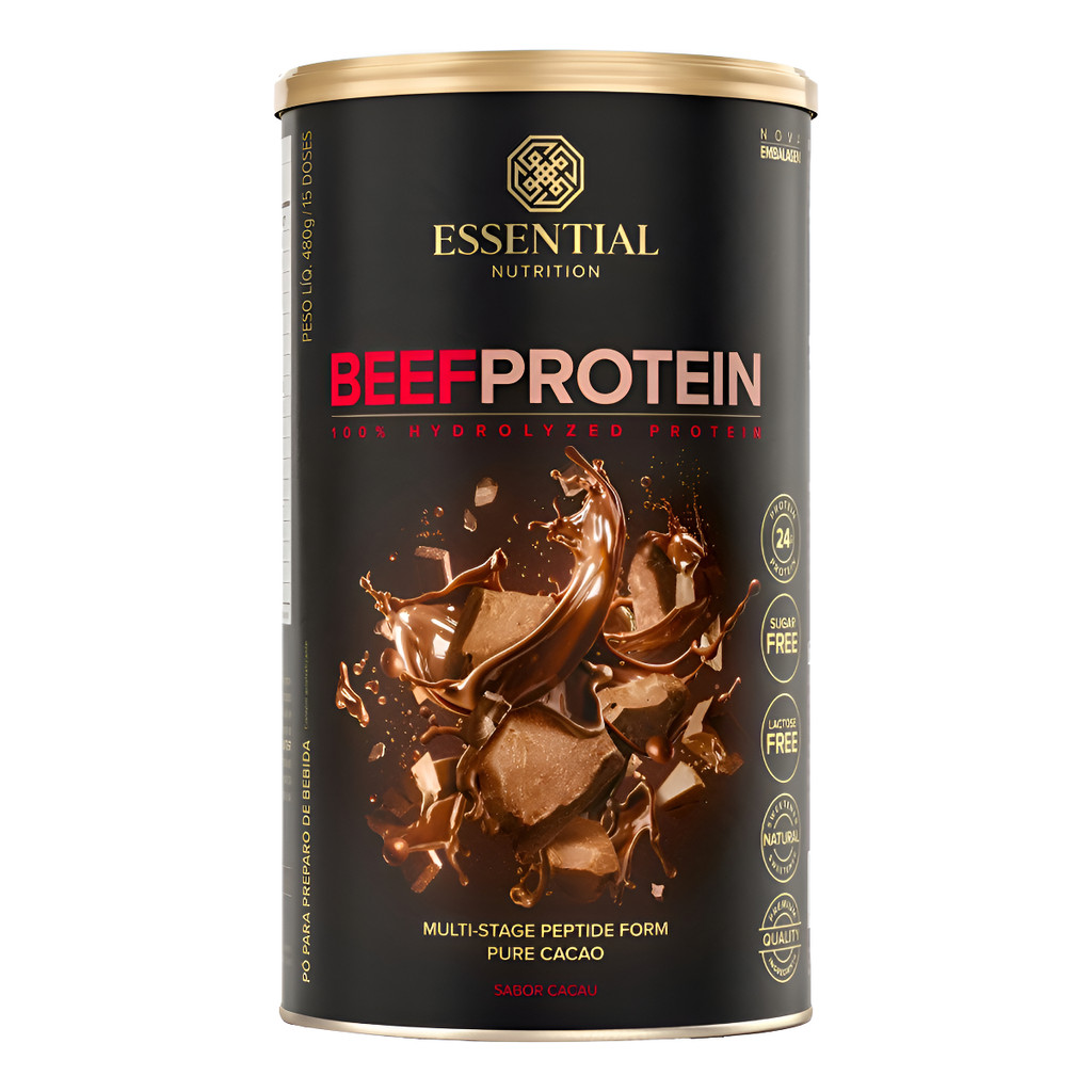 Beef Protein Cacao Lata 480g/15Ds Essential