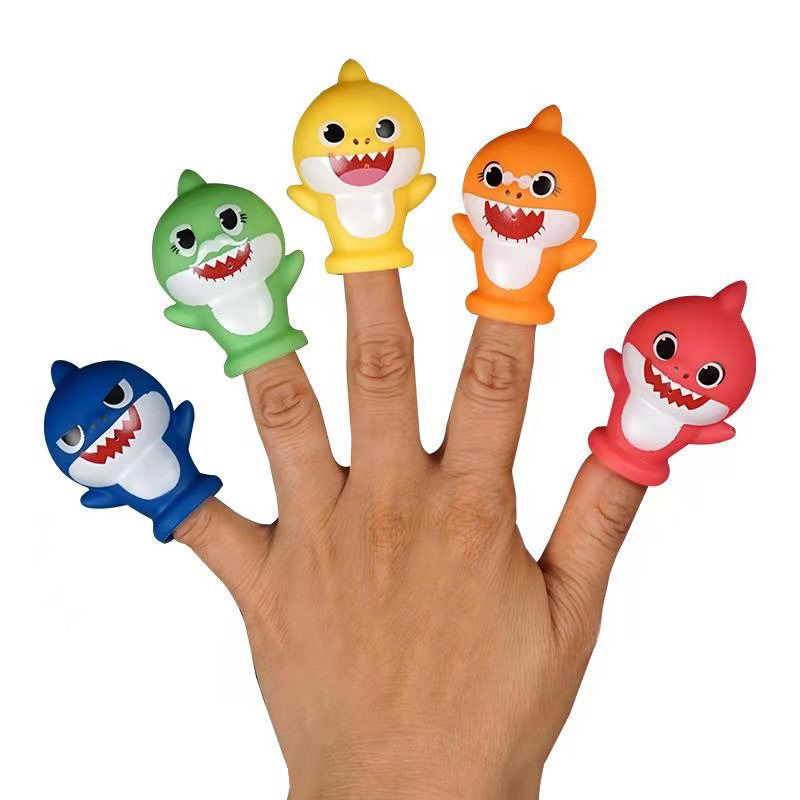 Brinquedo de Apertar para Bebês, Presente Reconfortante para Crianças, Brinquedo Tubarão, Brinquedo de Dedo para Família