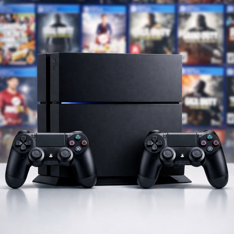 PS4 Fat 500GB ou 1000 GB com 1 ou 2 Manetes + Ea Fc Fifa 26 + God Raganarok + Gta 5 + 40 Jogos