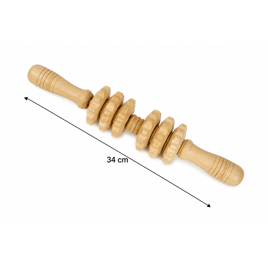 Rolo Massageador  Madeira para Corpo e Pernas Costa Relaxante
