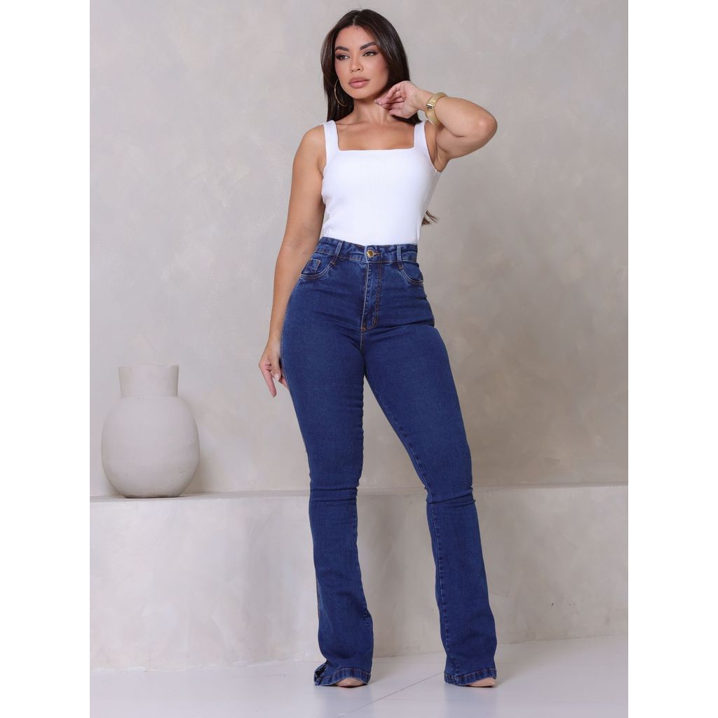 Calça Flare Jeans Com Elastano Premium 2301 — imagem 2 de 2