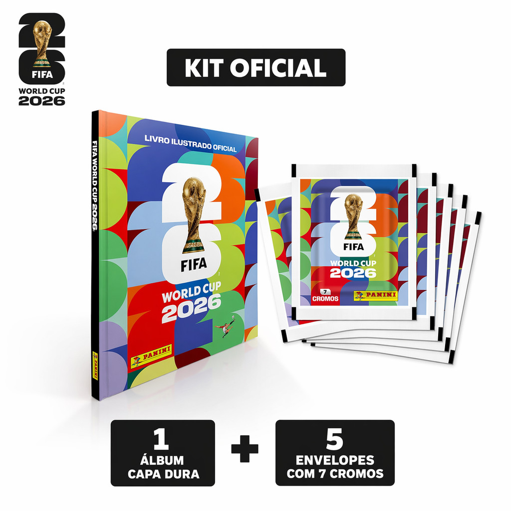KIT ALBUM COPA DO MUNDO 2026 - CAPA DURA + 5 ENVELOPES