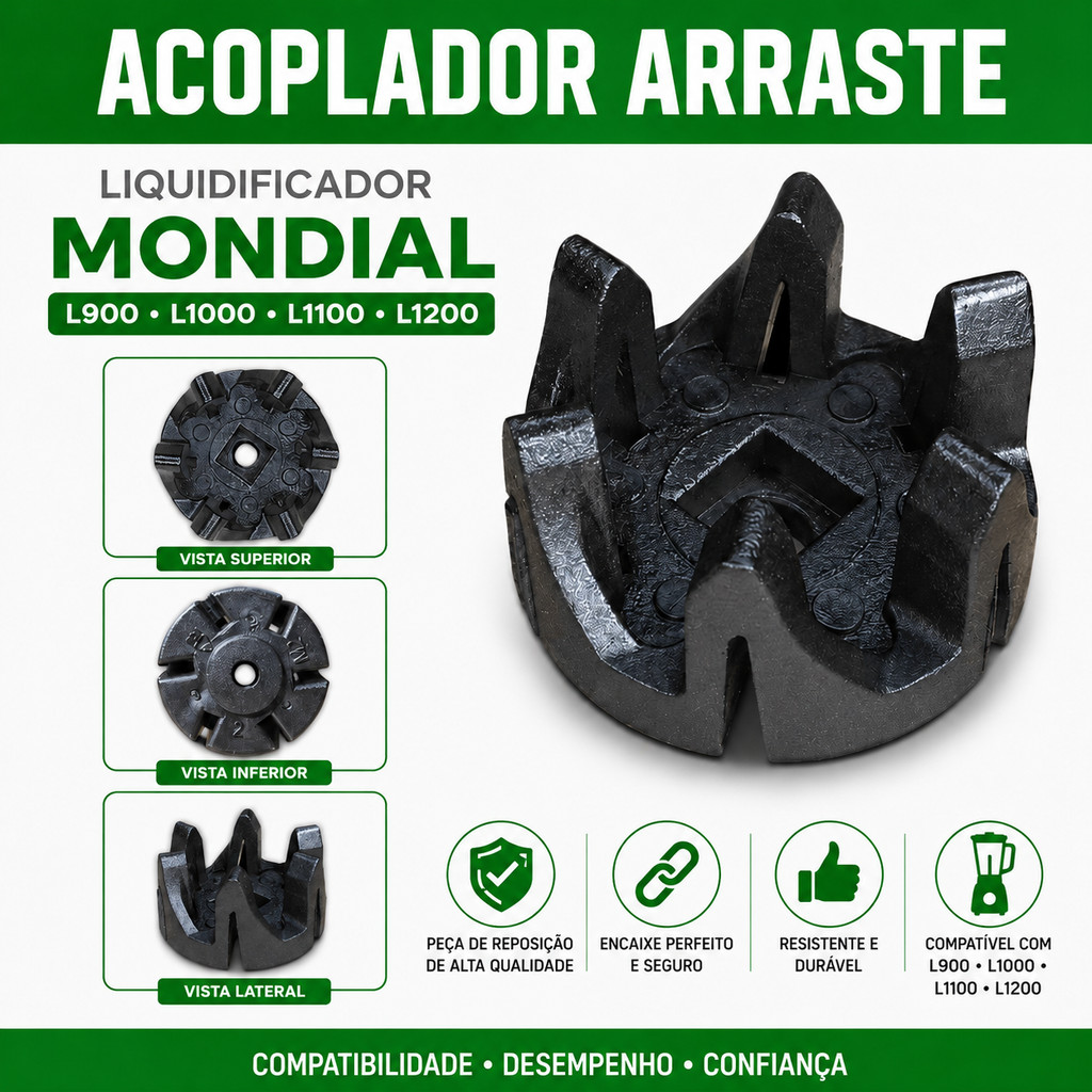 Acoplador Arraste Liquidificador Mondial L900 L1000 L1100 L1200 Original