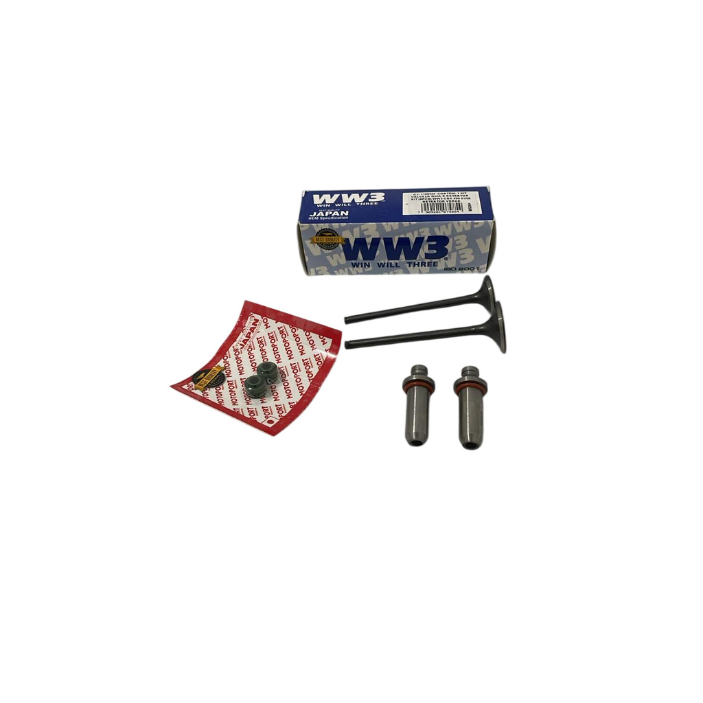 KIT VALVULA GUIA E RETENTOR (6PCS) WW3 CBX 250 01 A 08 / TORNADO 250 RETEN. VERDE