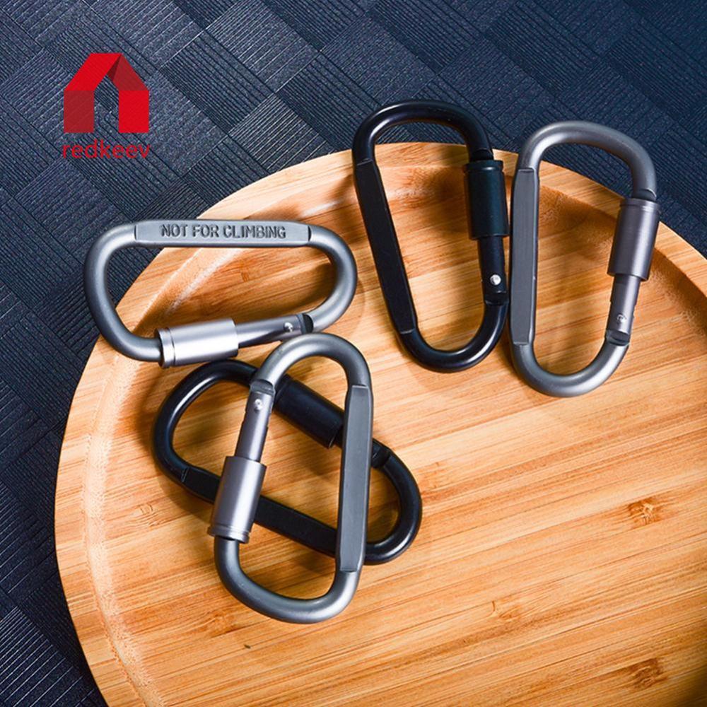 6 Pçs EDC Mochila Mosquetão Chaveiro Acampamento Ao Ar Livre Liga De Alumínio D-ring Snap Clip Bloqueio Fivela Gancho Fe