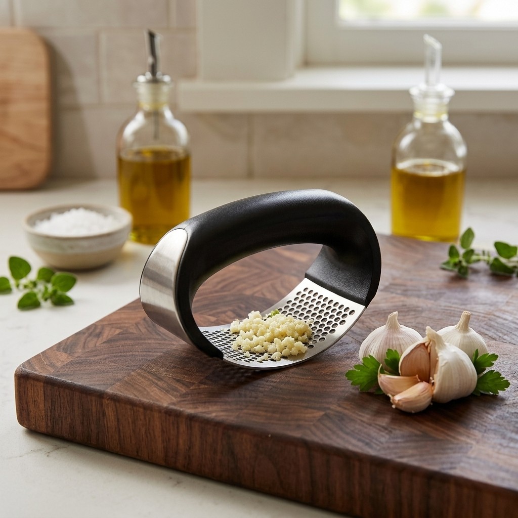 1 /2/3/4 Unidades Espremedor De Alho Triturador Amassador Manual De Inox Profissional Oferta Melhor Custo Benefício