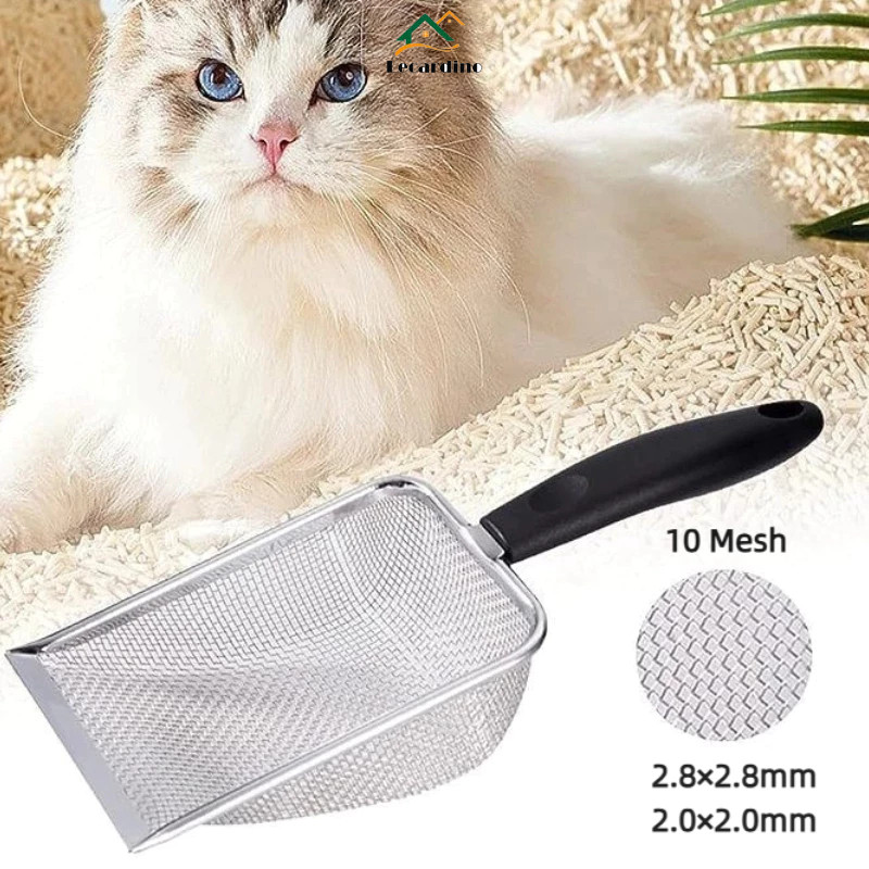 Pá Higiênica De Areia para Gatos Peneira Coletora Aço Inox