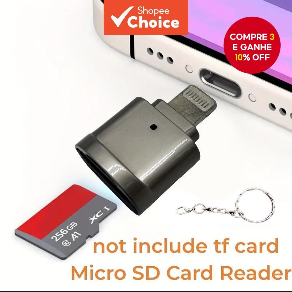 Leitor De Cartão Micro SD Universal , Transferência Rápida De Dados Para iPhone 8-14 , Fácil Visualização De Gerenciamen