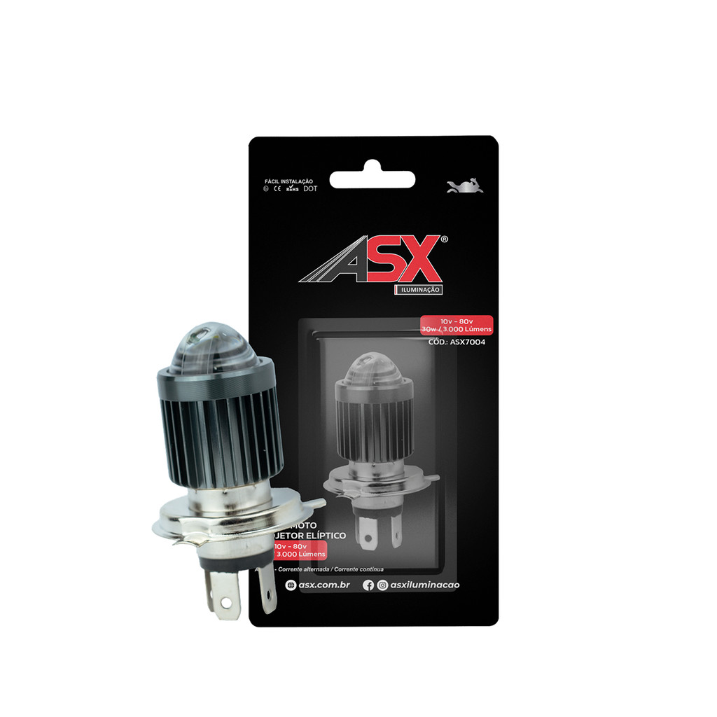 Super LED H4 PROJETOR ELIPTICO 30W 3.000 LUMENS 12/24V