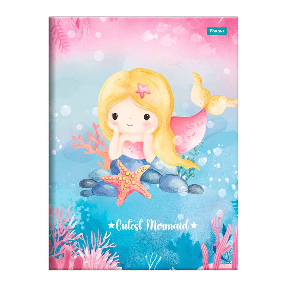 Caderno Universitário Brochura Sereia Capa Dura Foroni em Oferta na Shopee