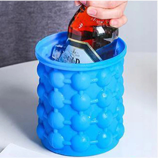 Balde Gelo Silicone Forma 2 em 1 Drinks Térmico Camping 120 Cubos de gelo Bebidas Portátil