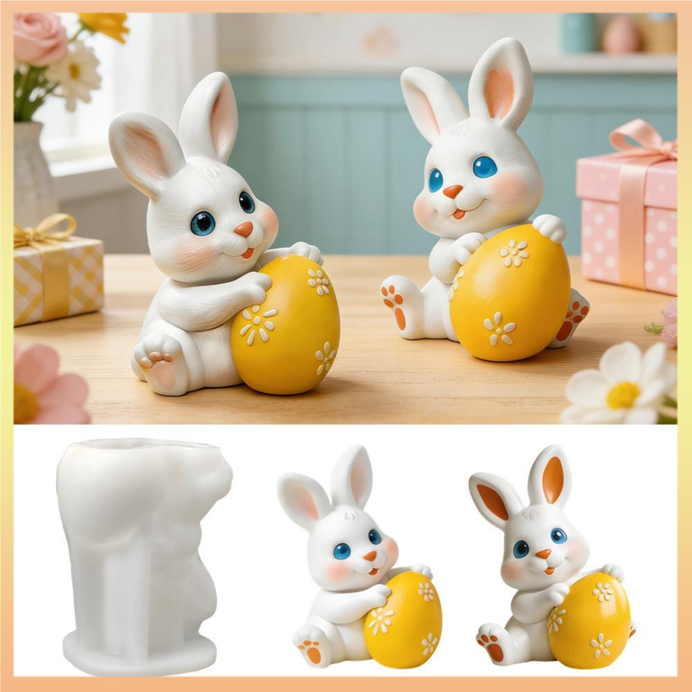 Molde De Silicone De Coelho 3d De Qualidade Alimentar , Fácil De Limpar , Abraço , Ovo , Vívido , Reutilizável Para Arte em Oferta na Shopee