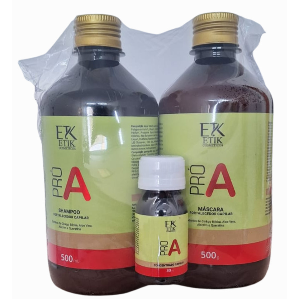 Kit Bomba Pro A Fortalecedor - Shampoo + Máscara + Tônico Etik Cosméticos em Oferta na Shopee