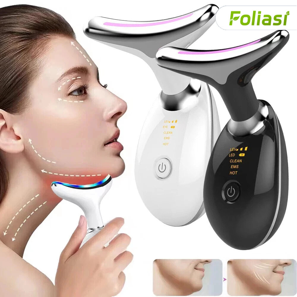 Antirrugas e Firmador LED: Massageador Facial com Fototerapia Recuperadora para Pescoço e Pele Saudável em Oferta na Shopee