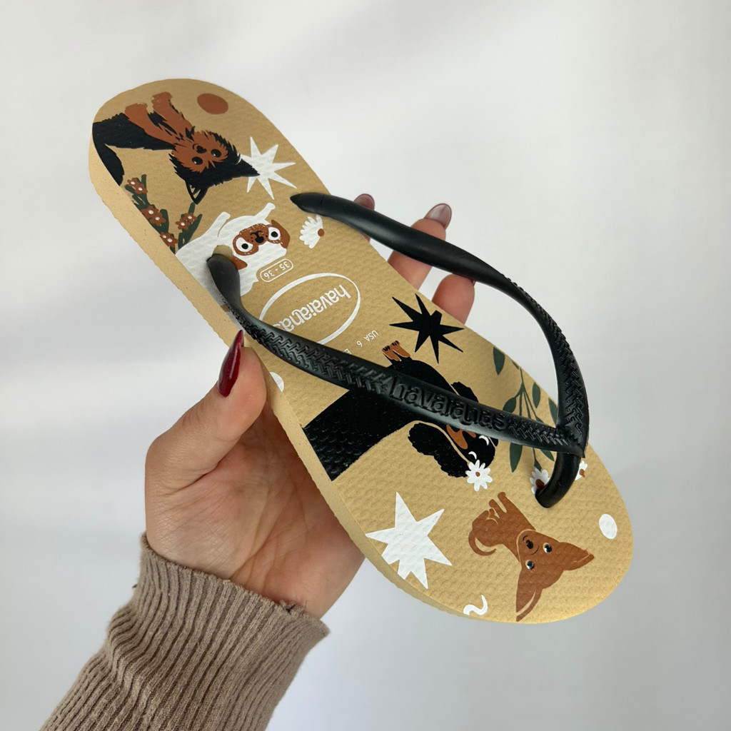 Chinelo Feminino Havaianas Slim Pets Cachorros e Gatos em Oferta na Shopee