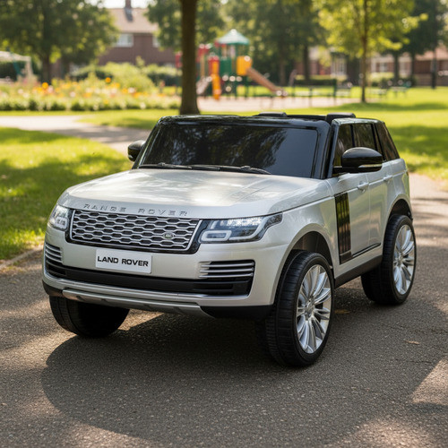 Carrinho Elétrico Infantil Land Rover 12V 4x4 com 2 Lugares, Bancos em Couro, Controle Remoto, Faróis LED e Tela MP5