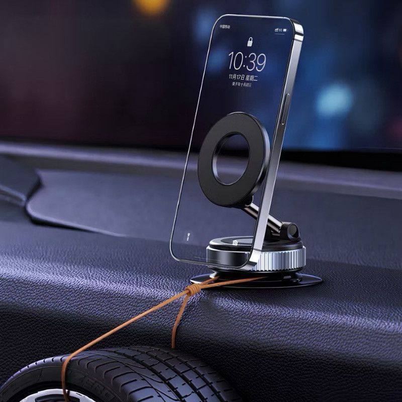 Suporte Magnético Carro K007 – Ventosa Forte, 360°, Alumínio Premium, Compatível com Todos Celulares