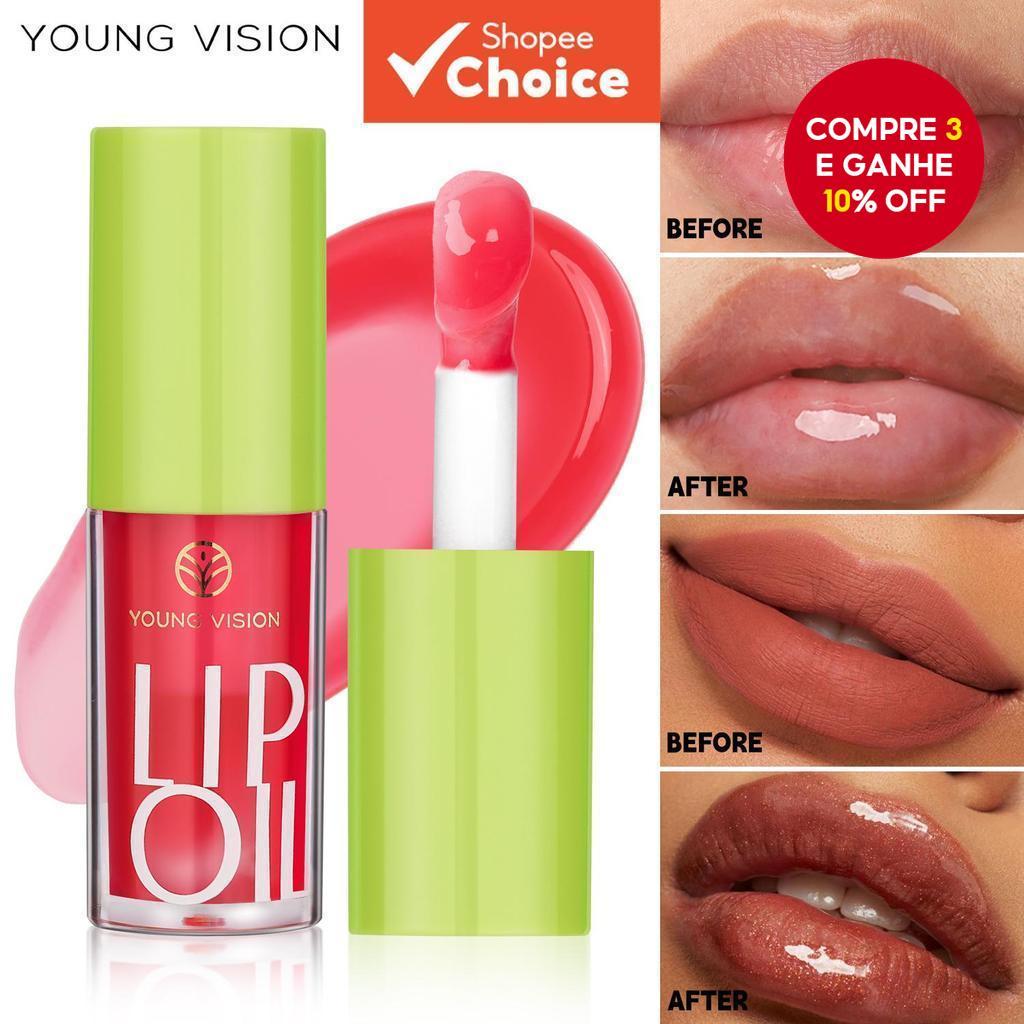 Óleo Labial De 6 Cores De Maquiagem Barata : Brilho Transparente , Esmalte Hidratante , Aplicador De Pincel Rechonchudo