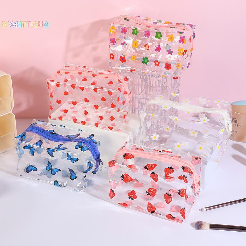 Rightrous 1pc Design Criativo Transparente Caso De Maquiagem Para Mulheres Doce Saco Organizador Bonito Grande Capacidad em Oferta na Shopee