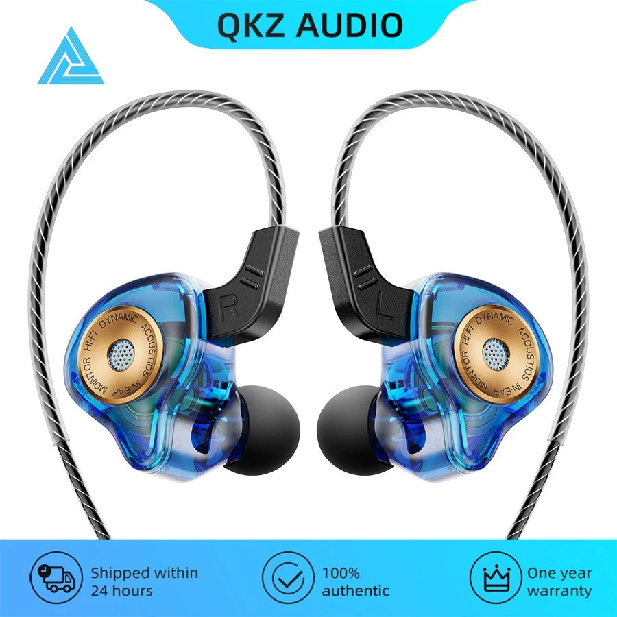 Fones de ouvido esportivos para corrida com controle de linha e microfone Qkz Ak6 Ultra Gamer Músico Com Case em Oferta na Shopee