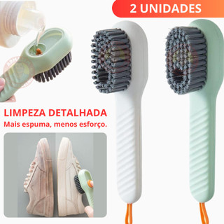 Escova Reservatório De Limpeza Limpa Sapato Louça Com Dispenser De Sabão Liquido