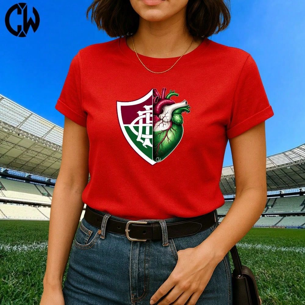 Camiseta Camisa Fluminense Coração Torcedor Futebol Lançamento