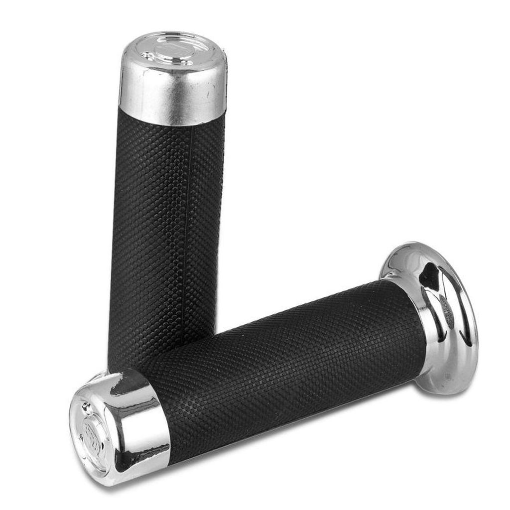 Manopla Pro Tork Custom Ponteira Cromado Preto Modelo Original Para Moto Universal (Par)