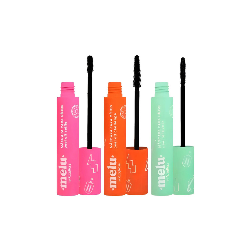 Máscara Para Cílios Ruby Rose Melu Peel - Off Rose Alta fixação Rímel Preto 14,5g