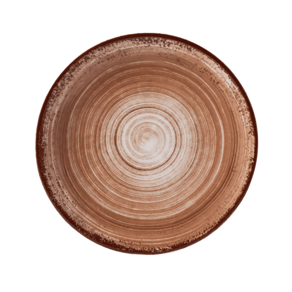 Prato Sobremesa 21cm Esfera Marrom Porcelana Decorada Schmidt
