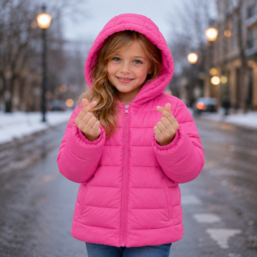 Jaqueta Forrada Puffer Casaco Infantil Pelucia Capuz Removivel Blusa De Frio 01 A 05 Anos Premium