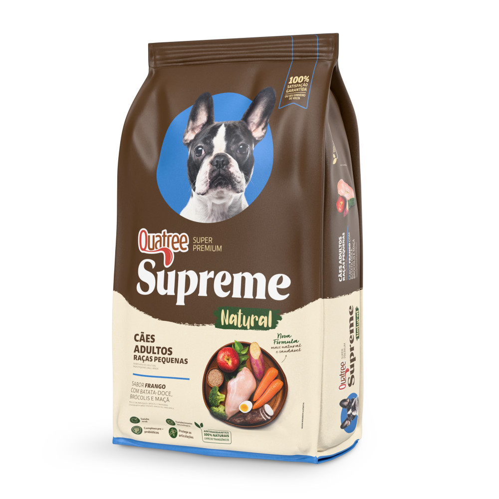 Ração Quatree Supreme Cães Adultos Raças Pequenas Frango e Batata Doce - 10,1kg