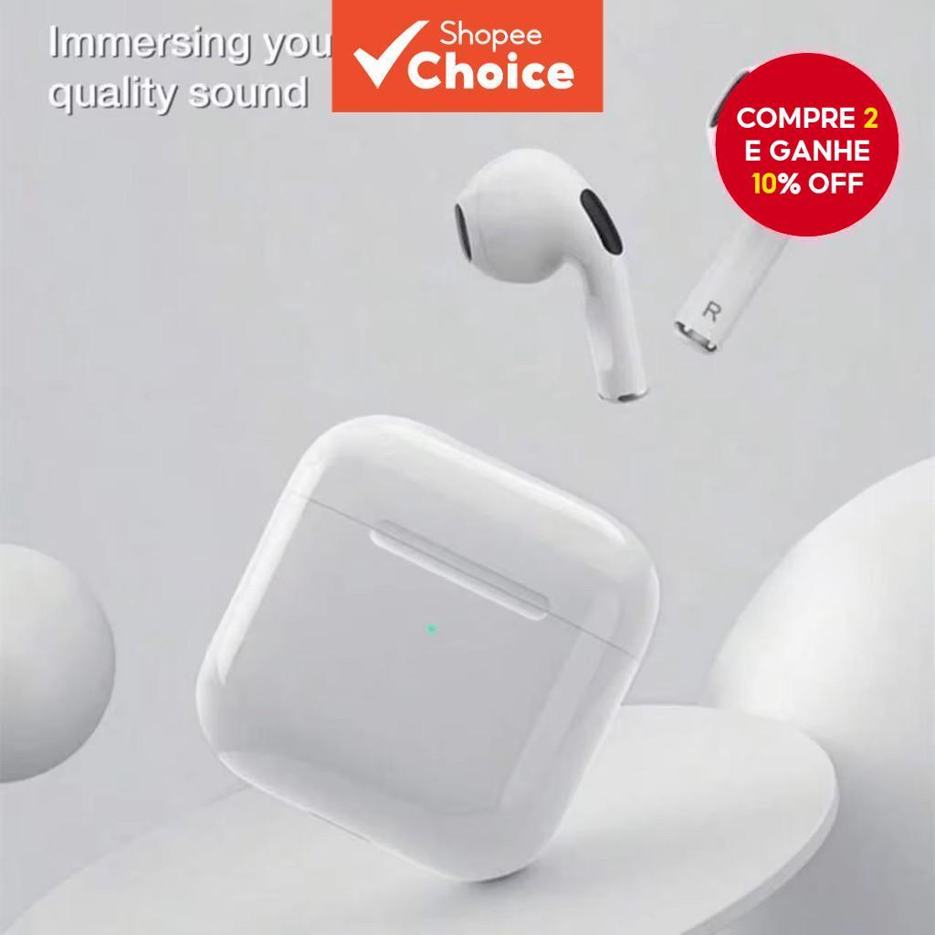 Mini Pro4 TWS Bluetooth Fone De Ouvido Compacto Portátil Controle Toque Estéreo Cancelamento Ruído Fones Esporte