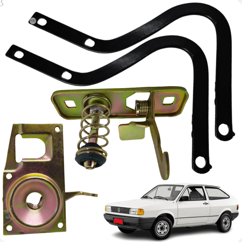 2 Dobradiça Capo + Fecho Inferior E Superior Do Capô Vw Gol Saveiro Voyage 88 89 90 91 92  93 94