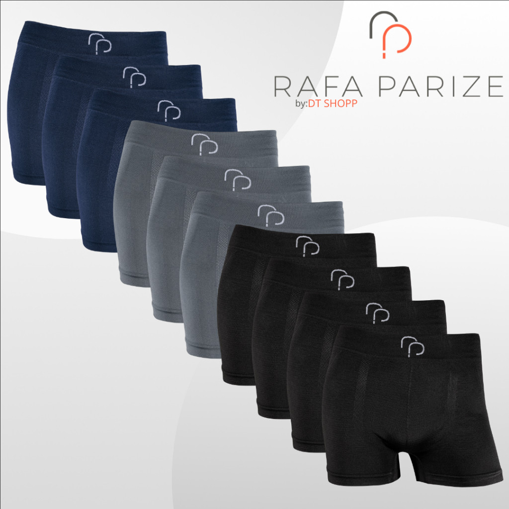 Kit 10 Cuecas Boxer Sem Costura em Microfibra Rafa Parize - Adulto em Oferta na Shopee