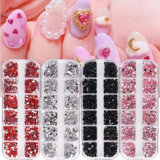 Kit 1/4 Caixas com 12 Grade Multi Tipo Hotfix Rhinestone Flatback Cristal Gemas 3D Glitter Nail Art Decoração Luxuosa em Oferta na Shopee
