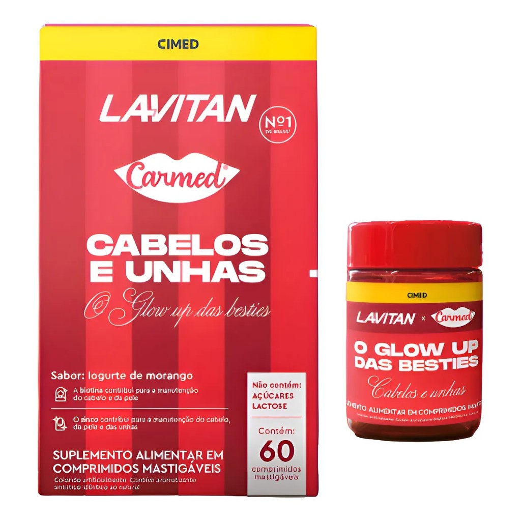 Lavitan Carmed Cabelos e Unhas 60 cp Mastigáveis – Cimed