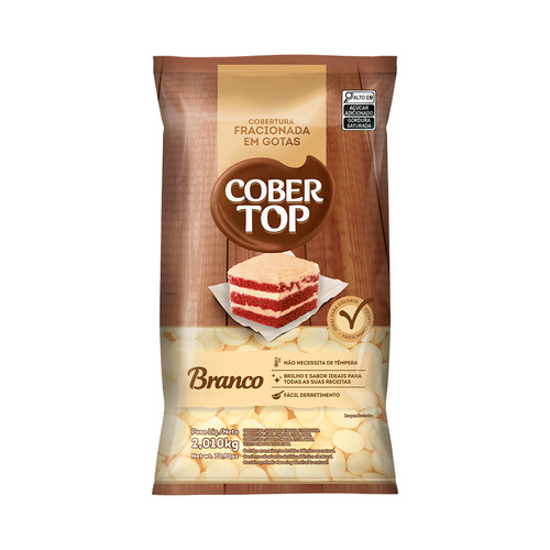 Cobertura Fracionada Chocolate Branco Gotas 2,01kg Cobertop em Oferta na Shopee