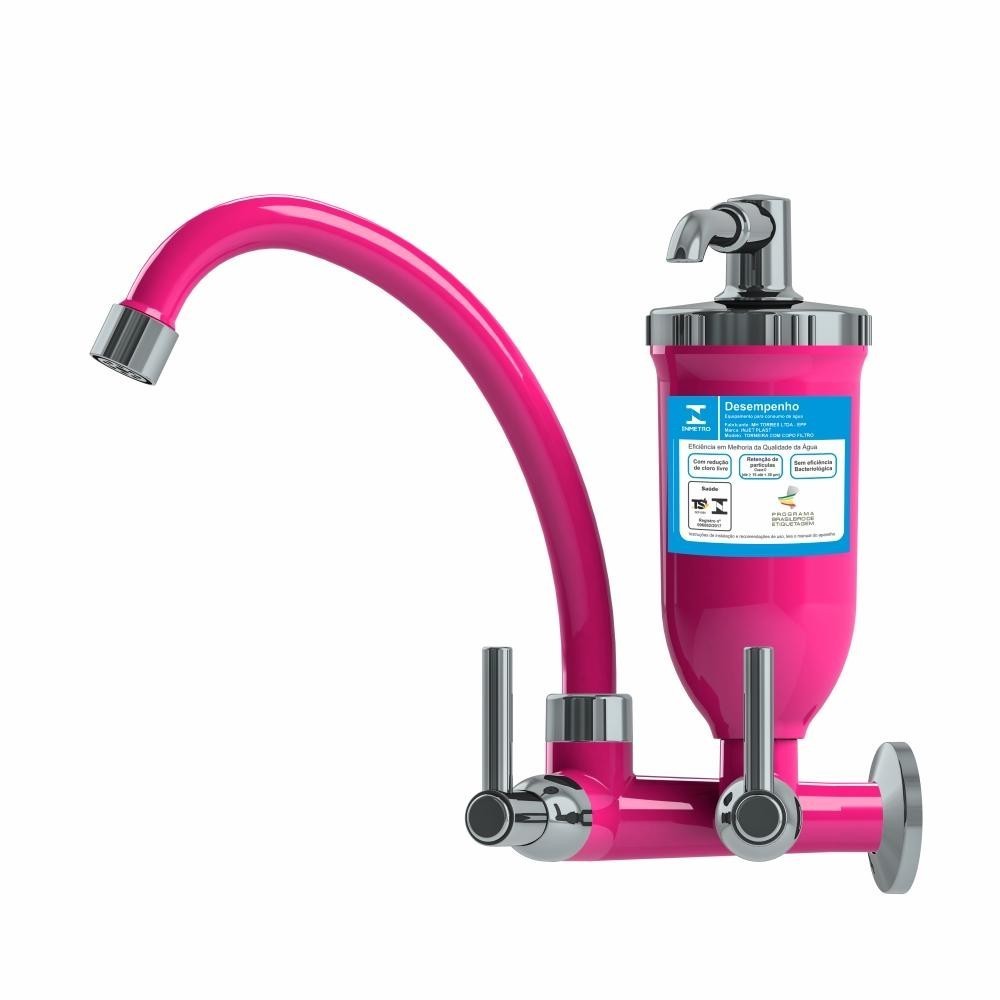 Torneira De Cozinha Com Filtro Parede Abs Cor Rosa em Oferta na Shopee