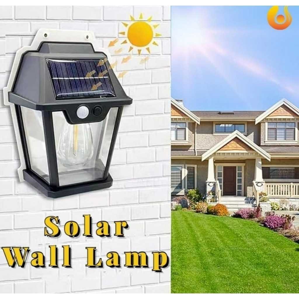 Lâmpada Luminária de Jardim Sem fio Com Painel Solar Recarregável e Sensor de PresençaPremium