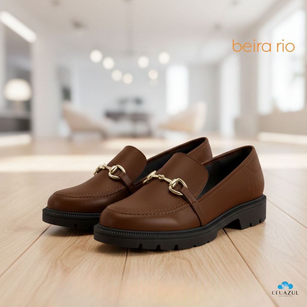Sapato Mocassim Beira Rio Feminino Tratorado Metalizado Conforto Original em Oferta na Shopee