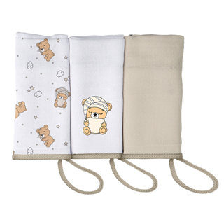 Pano de Boca para Bebê 34 cm x 34 cm 3 unidades Pixuxu em Oferta na Shopee