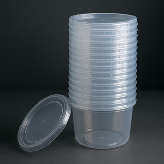 24un Pote Redondo Descartável  140ML 250ML 750ML 1000ML Freezer e Microondas FitnessTOTALPLAST em Oferta na Shopee