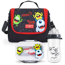 Kit Infantil 3pçs - Bolsa Térmica, Pote p/ Lanche 400ml e Garrafa 460ml