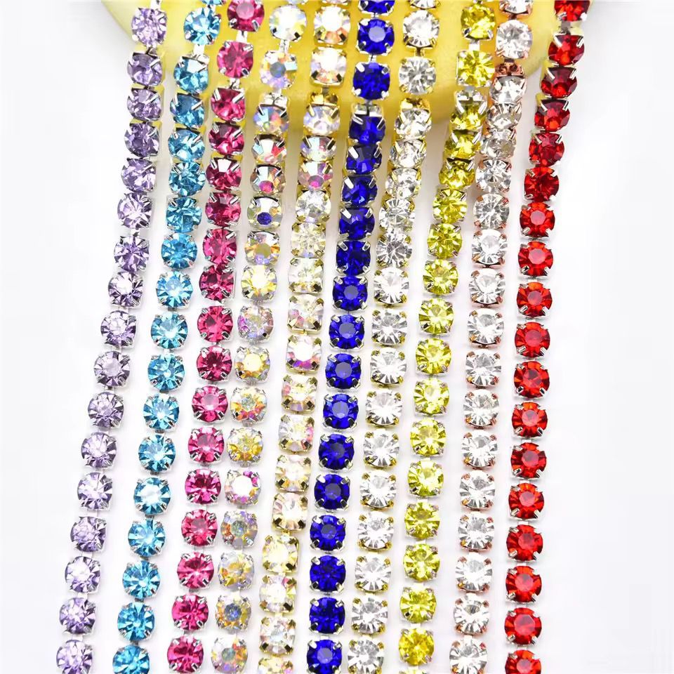 1 ou 3 Metros Corrente de Strass em Metro Alto Brilho ss6 ss12 ss28