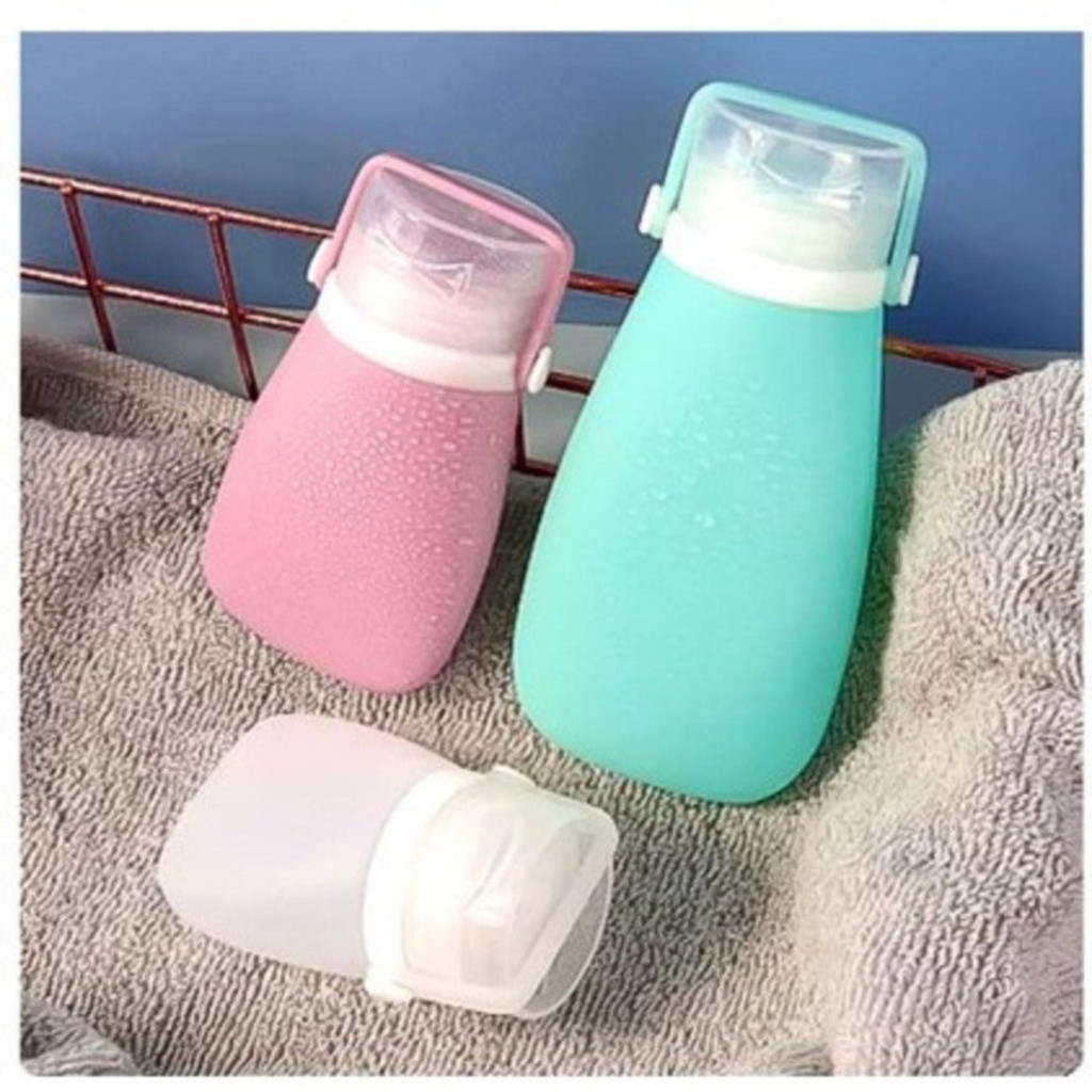 Kit 3 Frasco De Cosmético 30/60/90ml Silicone Para Viagem Portátil Shampoo Creme Loção Sabonete Leo Store BR